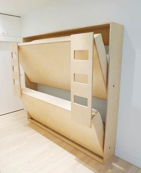 4 simple fold up bunk Murphy bed