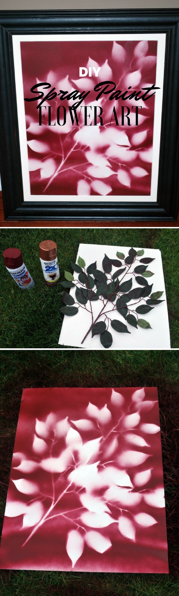 7.DIY Spray Paint Flowered Art