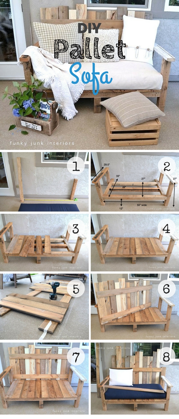 2.DIY Pallet Sofa