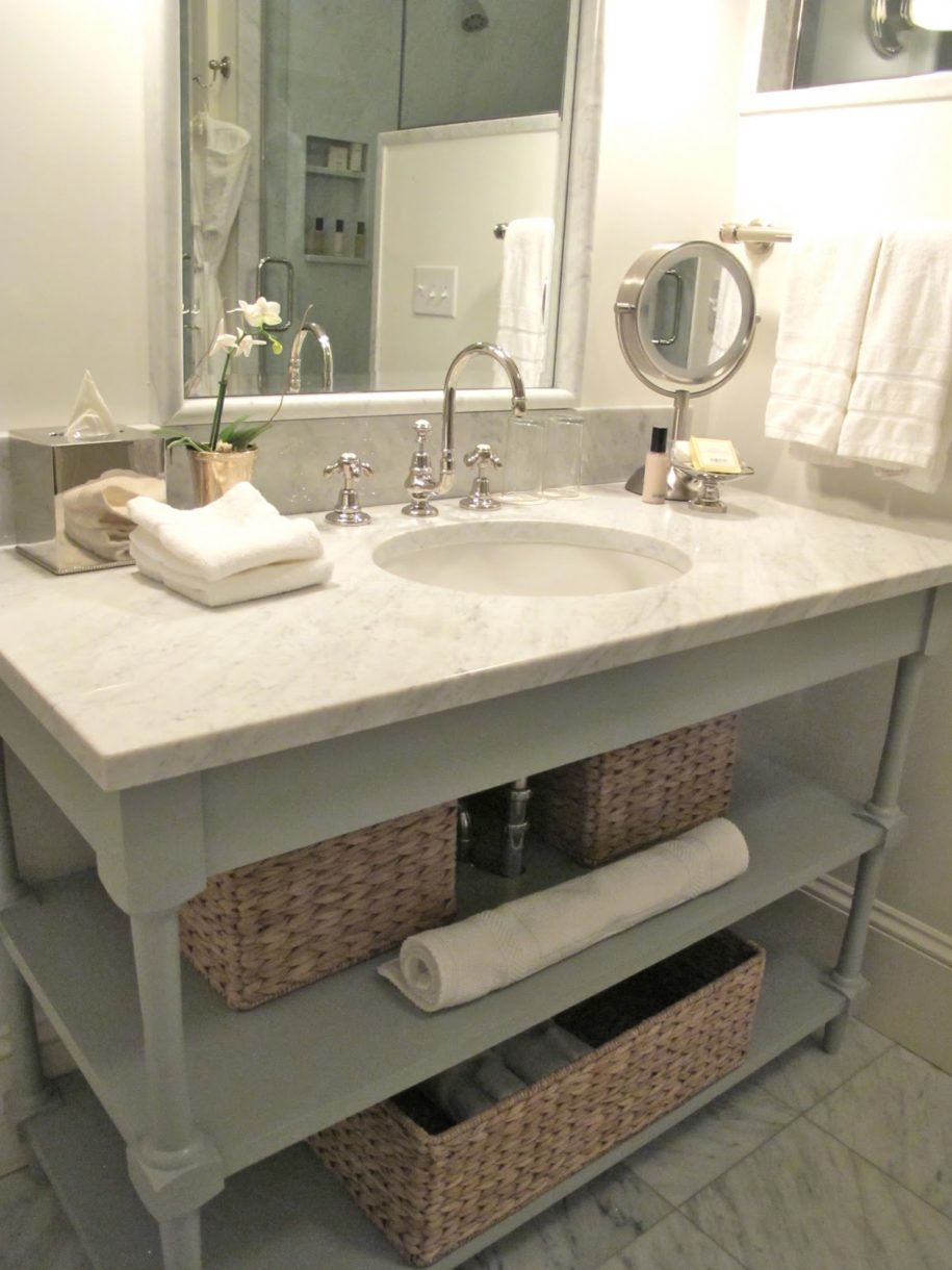 7. Shelved sink table
