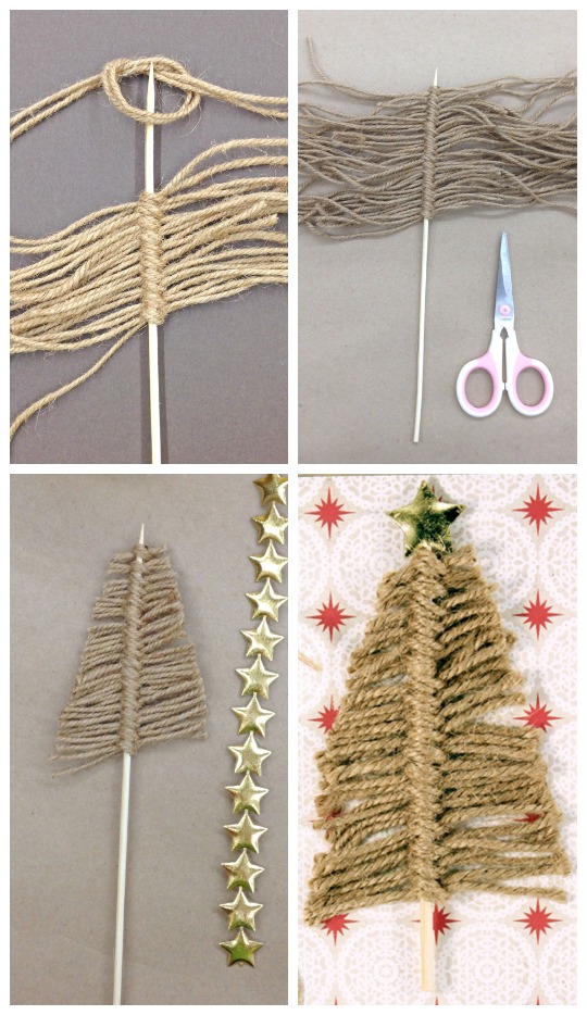 6. Twine Christmas Tree Card